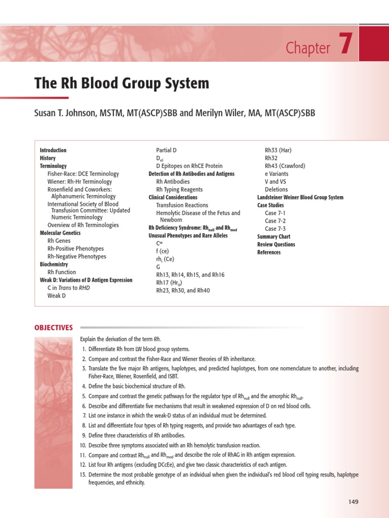 Chapter 7 RH Typing | Download Free PDF | Blood Type | Tissue (Biology)