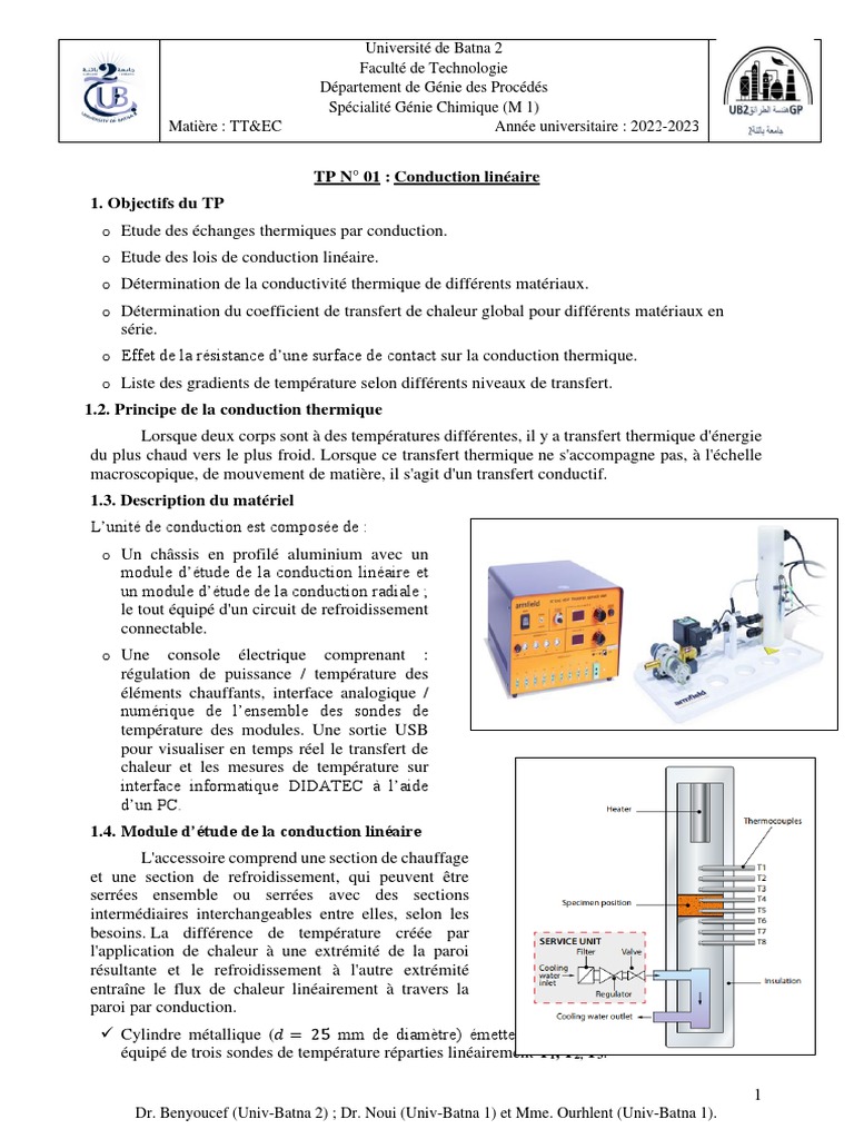 Le matériel de mesures de température et de résistance thermique