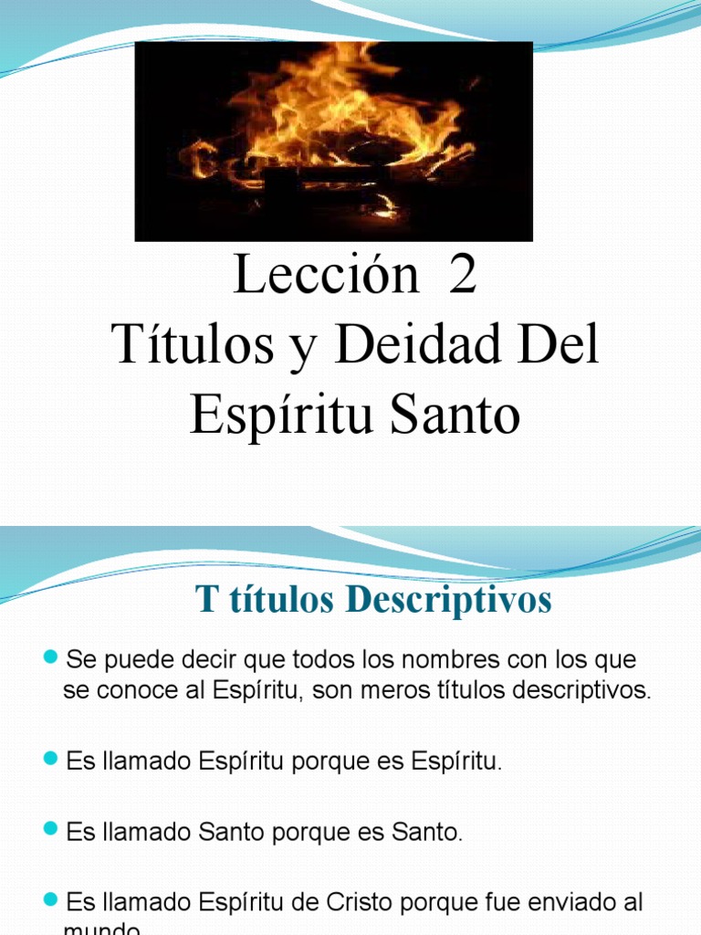 Espiritu Santo 2 | PDF | espíritu Santo | Teología sistemática