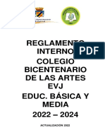 Reglamento Interno Colegio Bicentenario de Las Artes EVJ Educ. Básica Y Media 2022 - 2024