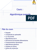 Cours: Algorithmique Avancée