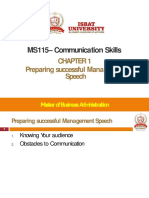 MS115 - Communication Skills: Preparing Successful Management Speech