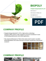 Huzhou Biopoly Biodegradable Plastic Products Co Ltd.