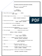 Derivation Worksheet