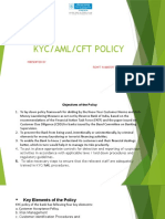 Kyc/Aml/Cft Policy: Presented by ROHIT KUMAR (PF 34282)