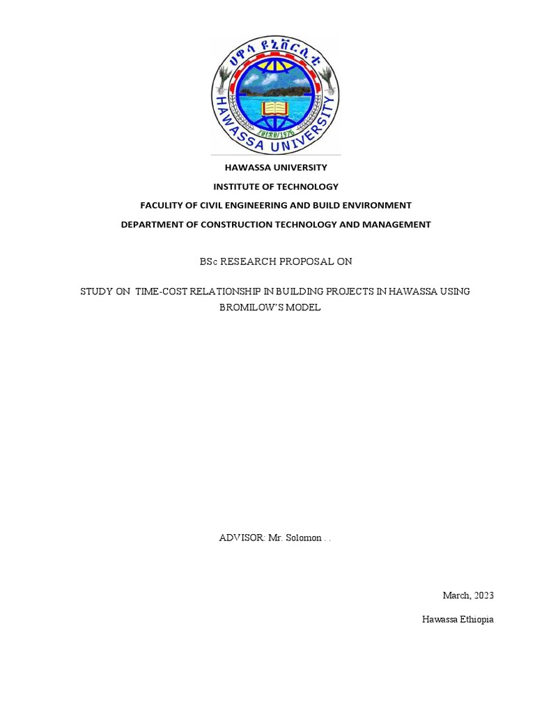 Proposal for the study oftime cost relationship in building projects in