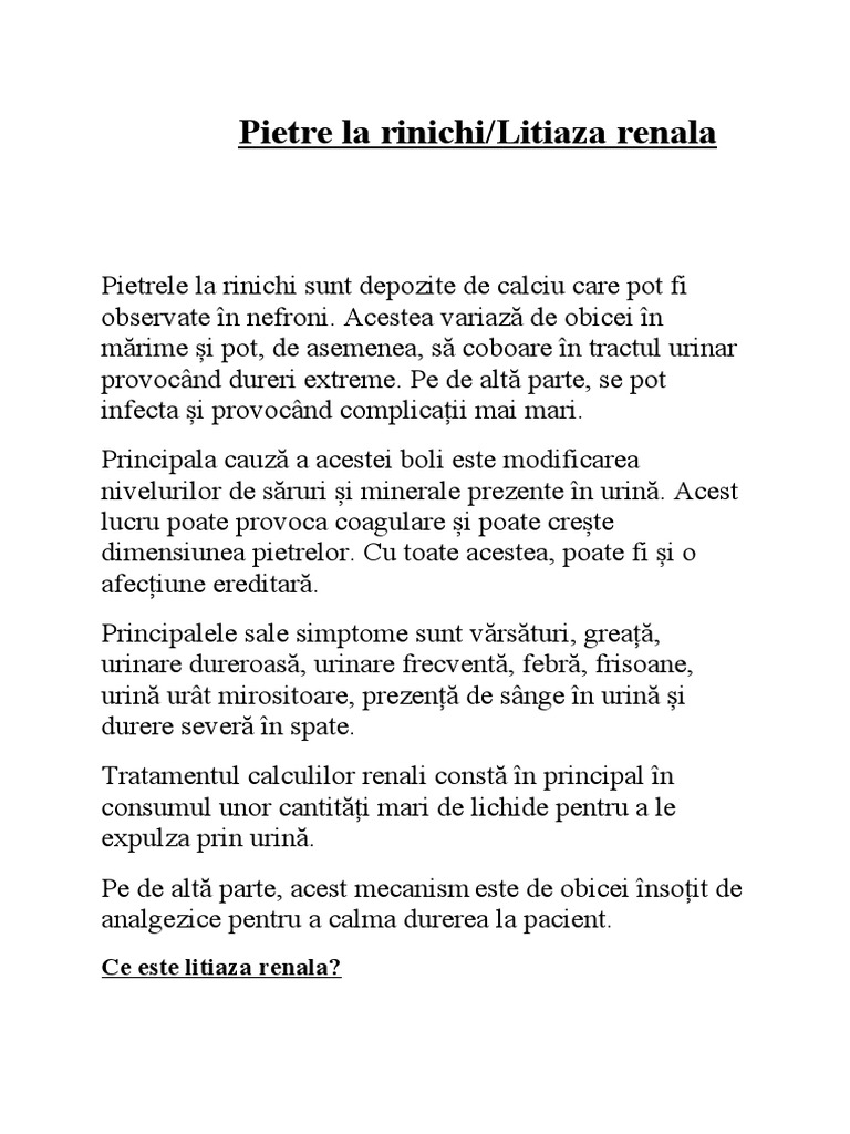 Pietre La Rinichi | PDF