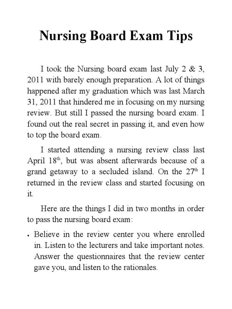 Nursing Board Exam Tips Clinical Medicine Medical Specialties