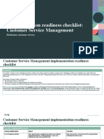 Implementation Readiness Checklist: Customer Service Management