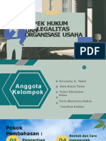 Aspek Hukum Danlegalitas Organisasi Usaha: Kelompo K 8