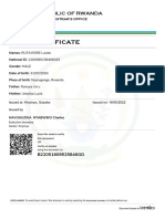 Birth Certificate: Republic of Rwanda