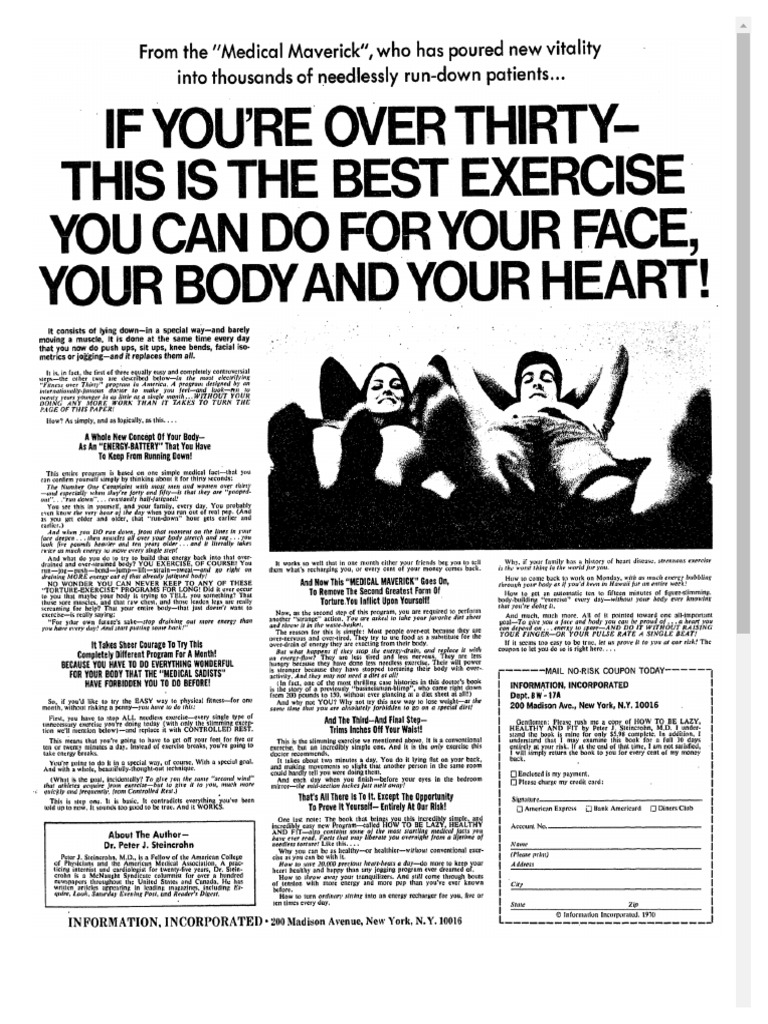 Over Thirty Ad by Eugene Schwartz Swipe File Archive Marketing ...