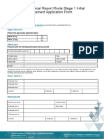 Technical Report Route Stage 1 Initial Assessment Application Form