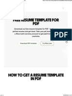 Free Resume Template For PDF