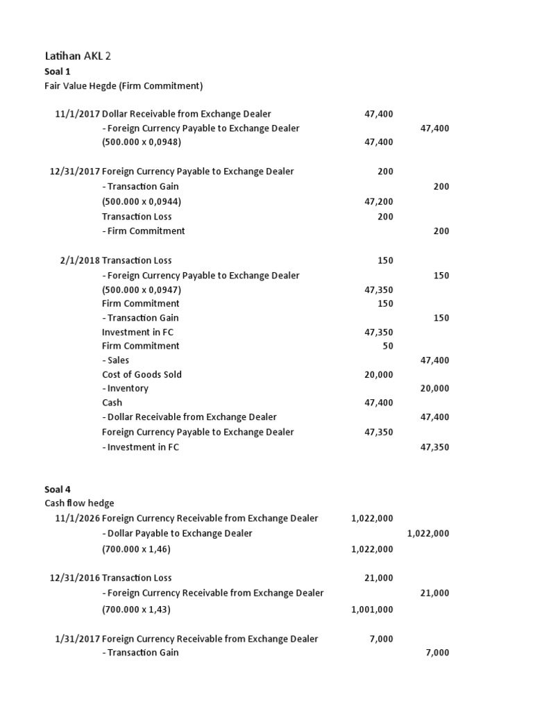 Latihan AKL 2 Tutor Translation of Foreign Currency Transactions and