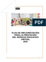 Plan de Implementación para La Prestación Del Servicio Educativo Virtual 2023