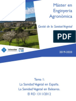 Tema 1 LA SANIDAD VEGETAL EN ESPAÑA Y BALEARES. EL RD 1311 - 2012