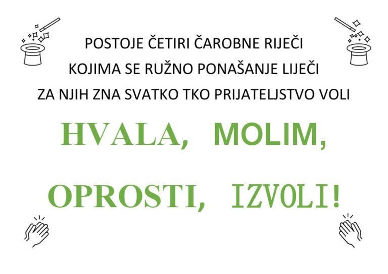 Postoje Četiri Čarobne Riječi | PDF