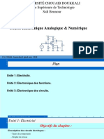 Cours: Electronique Analogique & Numérique: Université Chouaib Doukkali Ecole Supérieure de Technologie Sidi Bennour