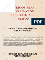 Criterios para La Evaluacion de Politicas Publicas
