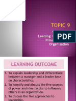 Topic 9-Chapter 14-Power Influence Leadership