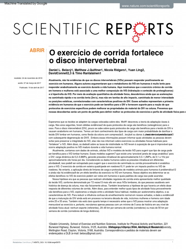 Running Exercise Strengthens The Intervertebral Di | PDF | Humano ...