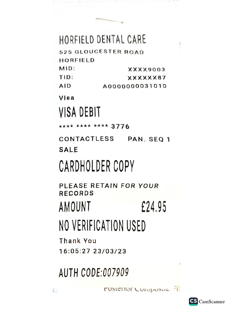 DENTAL Reciept Two | PDF