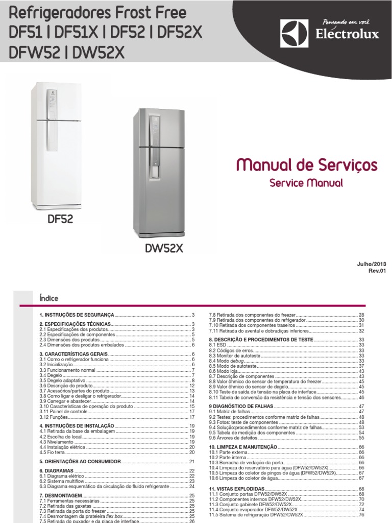Geladeira Eletrolux DF52 DF52X | PDF | Geladeira | Engenharia Mecânica