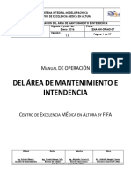 DEL Área DE Mantenimiento E Intendencia: M DE Operación