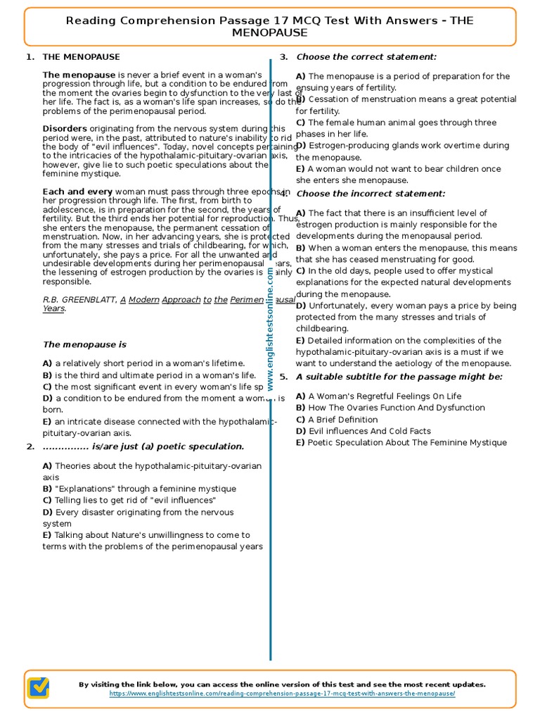 587-reading-comprehension-passage-17-mcq-test-with-answers-the