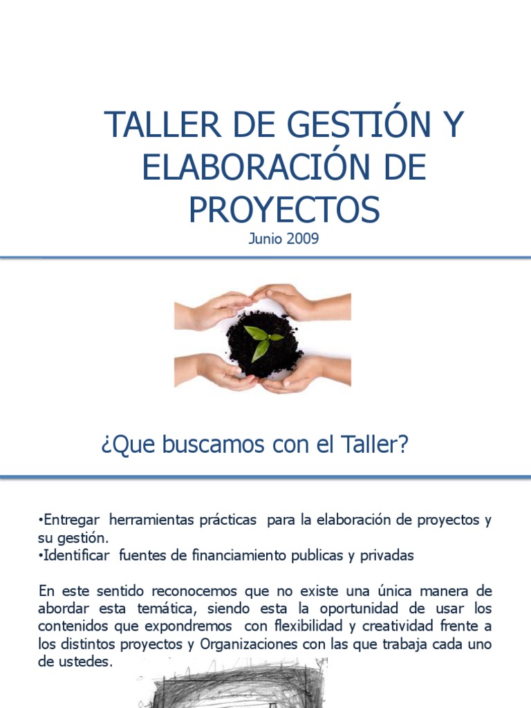 Taller Gestion y Elaboración Proyectos | PDF | Presupuesto