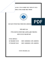 Tên Đề Tài: Ứng Dụng Enzyme Amylase Trong Sản Xuất Bánh Mì: Khoa Công Nghệ Thực Phẩm