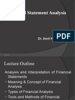 Financial Statement Analysis: Faculty Dr. Amit Kumar Nag