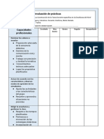 Capacidades Profesionales: Grilla de Observación/evaluación de Prácticas