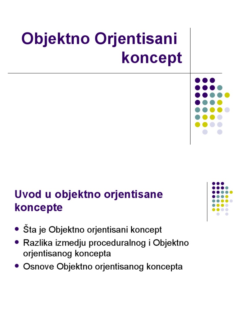 Objektno Oorijentisano Programiranje - 1 | PDF