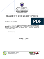 Teacher's Self-Certification