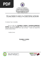 Teacher's Self-Certification