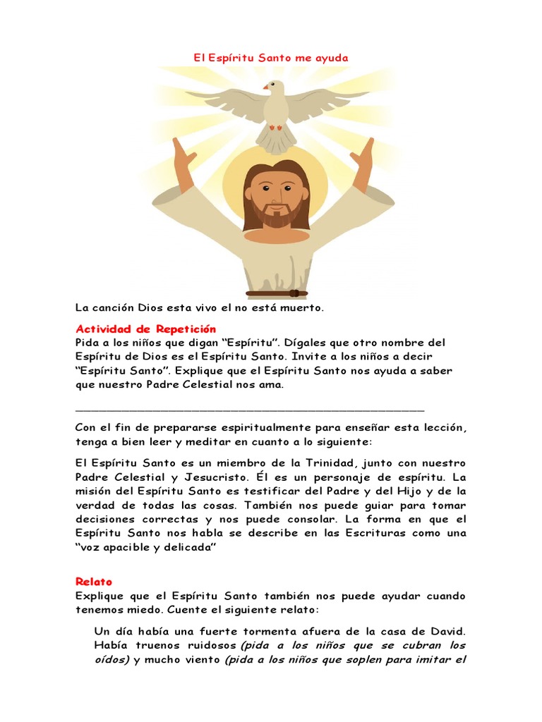 El Espíritu Santo y su ayuda a niños | PDF