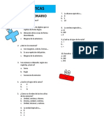 Matemáticas: Cuestionario