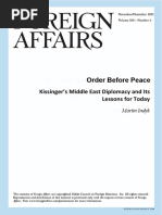 Order Before Peace: Kissinger's Middle East Diplomacy and Its Lessons For Today