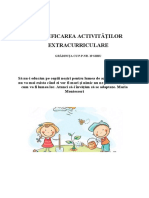 Planificarea Activităţilor Extracurriculare: Grădinița Cu P.P.Nr. 19 Sibiu