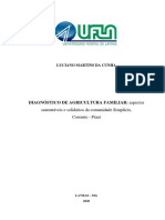 DISSERTAÇÃO - Diagnóstico de Agricultura Familiar Aspectos Sustentáveis e Solidários Da Comunidade Simplício, Corrente - Piauí