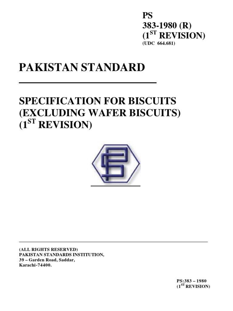 Pakistan Standard - Biscuits | PDF