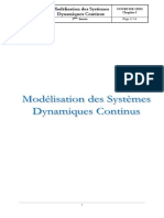 Modélisation Des Systèmes Dynamiques Continus: Cours de Cds2 Chapitre I 2 Année