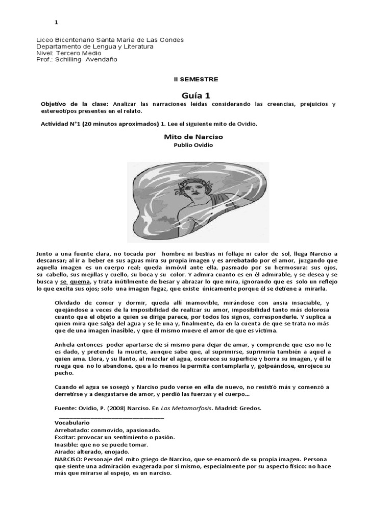 El Mito de Narciso y Los Estereotipos PDF Narcisismo Cuentos de hadas