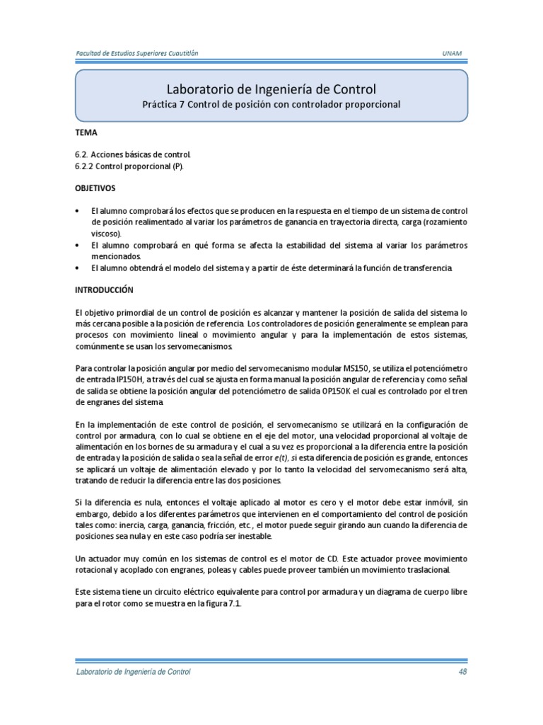 7 Practica Ing Control | PDF | Sistema de control | Velocidad