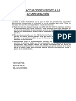 Iniciar Actuaciones Frente A La Administración: A) Solicitud. B) Denuncia. C) Alegaciones