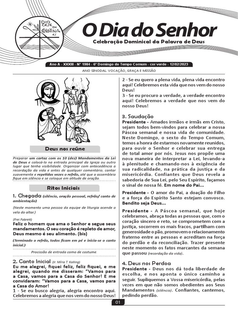 O Dia Do Senhor: Celebração Dominical Da Palavra de Deus | PDF | Oração ...