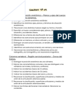Checklist TP N°1: Terminología - Posición Anatómica - Planos y Ejes Del Cuerpo - Generalidades de Sistemas