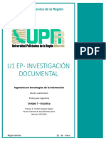 U1 Ep - Investigación Documental: Universidad Politécnica de La Región Ribereña